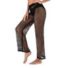 Beach Pants Sexy Hollow Out Polyester Crochet Net Women Cover Up Pants for Vacation