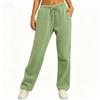 Women's Mid Waist Straight Sweatpants Loose Fit Drawstring Casual Wide Leg Trousers With Side Pockets