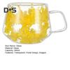 200ML Clear Glass Mug Double Wall Insulated Cup with Handle Aesthetic Dehydrated Flower Design Heat Preserving Tumbler for Coffee Tea