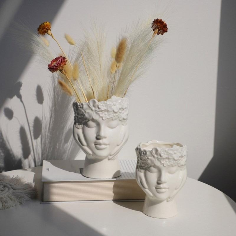 Silicone Vase Moulds Silicone Planter Molds Artistic Human Figure Shape Crafting Molds Art Figure Molds for Flower Vase