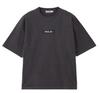 Milkfed Casual Embroidery Bar Wide Shorts Charcoal Women's Tee,