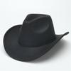 European and American suede warped edge western cowboy hat men and women outdoor curled brim ethnic style top hat felt hat