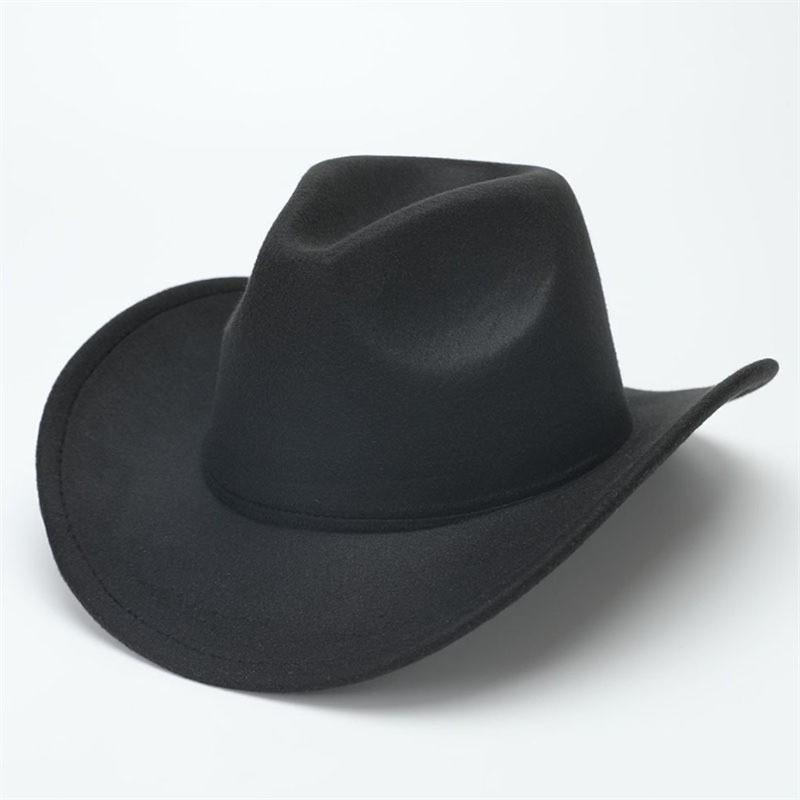 European and American suede warped edge western cowboy hat men and women outdoor curled brim ethnic style top hat felt hat
