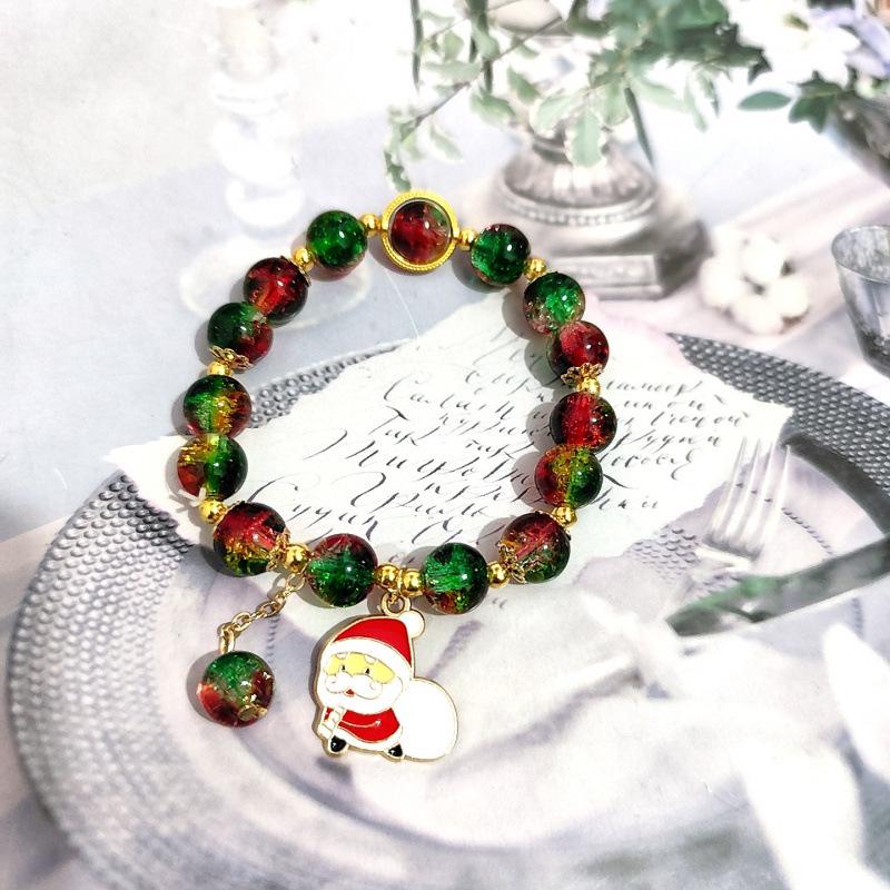 High-End Weihnachts-Cartoon-Armband mit Schneemann & Weihnachtsmann - Perfektes Nischen-Design Geburtstagsgeschenk