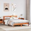 Vidaxl Bed Frame Without Mattress, Waxed Brown, 150X200 Cm, Solid Pine