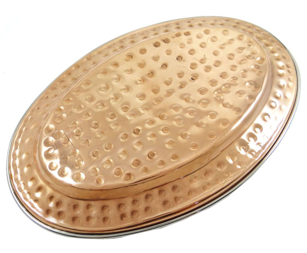 Traditionally Designed Copper Steel Oval Dish Bowl Tableware Dinnerware Kitchen