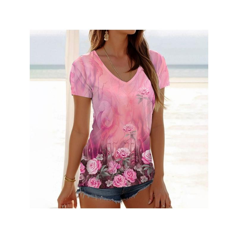 

Женская футболка Летняя футболка с принтом Модная футболка оверсайз с коротким рукавом Топы Футболки Одежда Несколько стилей и размеров на выбор 8XL