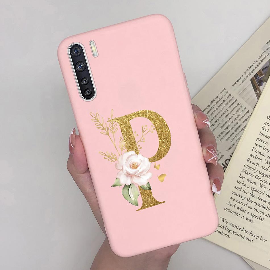 For OPPO A91 F15 Reno3 Phone Case Couple A-Z 26Letter Anti Drop Soft Silicone Matte Back Cover For OPPO A 91 F 15 Reno 3 Bumper