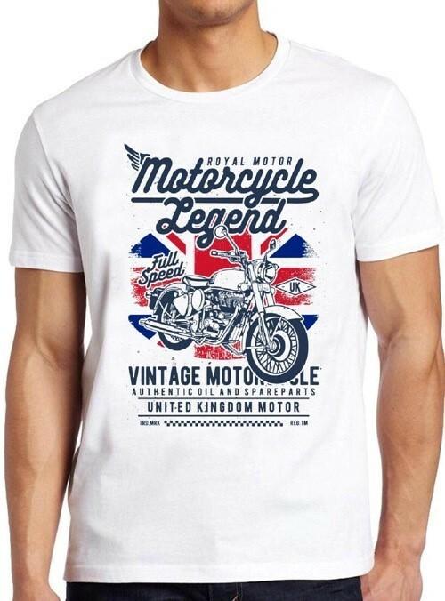 Motorcycle Legend UK British Flag Motorbike Bike Biker Union Jack T Shirt M24