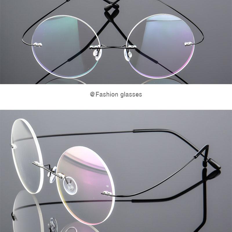 

Women Ultra Light Titanium Rimless Myopia Eyeglasses Round Optical Glasses Men Eyewear -0.5 -0.75 -1.0 -1.5 -2.0 -2.5 To -5.0 Myopia -375