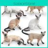 Siamese Cat Animal Model Pvc Toy For Kids Educational Desk Decor