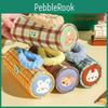 Cute Plush Handbag Stripe Cylindrical Pencil Case With Color Block Pattern For School Supplies