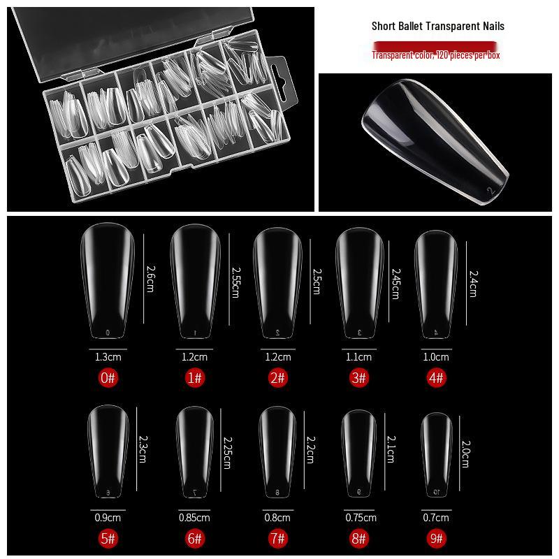 120 Seamless Transparent Ultra-Thin Long Oval, Ballet, Stiletto, and Rectangular Nail Tips