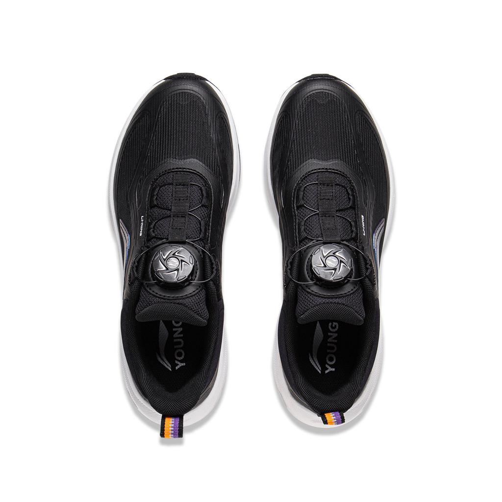 Li Ning Kids Running Shoes Comfortable Shock Absorption Low Top Kids Sneakers Black YKFV060-3