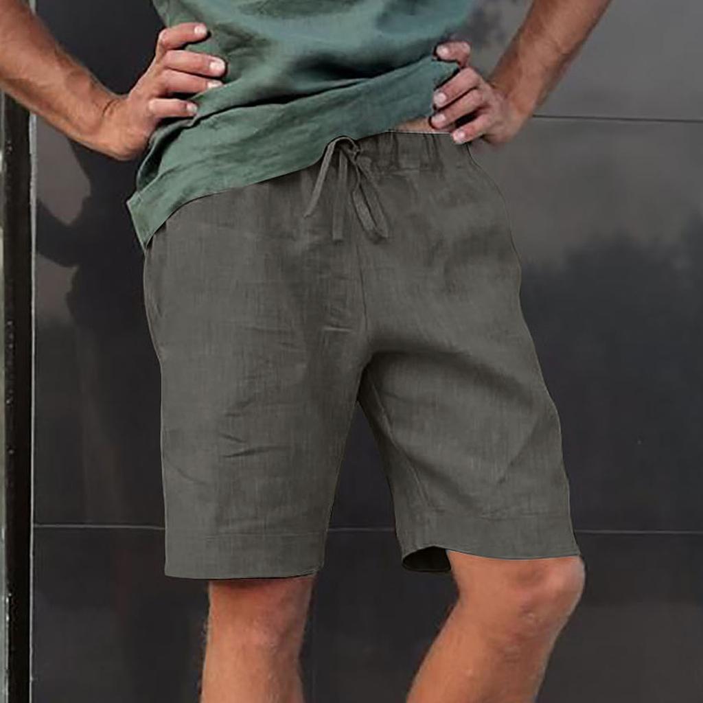 Men's Linen Multi-pocket Drawstring Casual Shorts