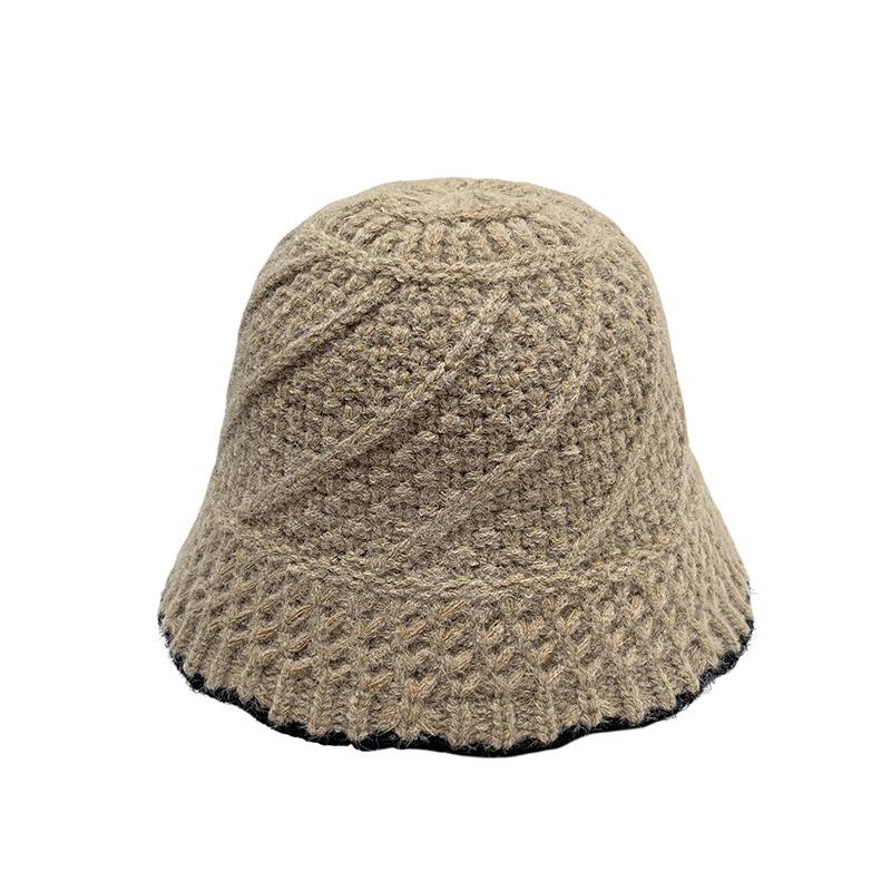 Automne et Hiver Nouveau Chapeau de Pêcheur Chapeau Tricoté en Dentelle Japonaise Polyvalent Chapeau Chaud et Décontracté