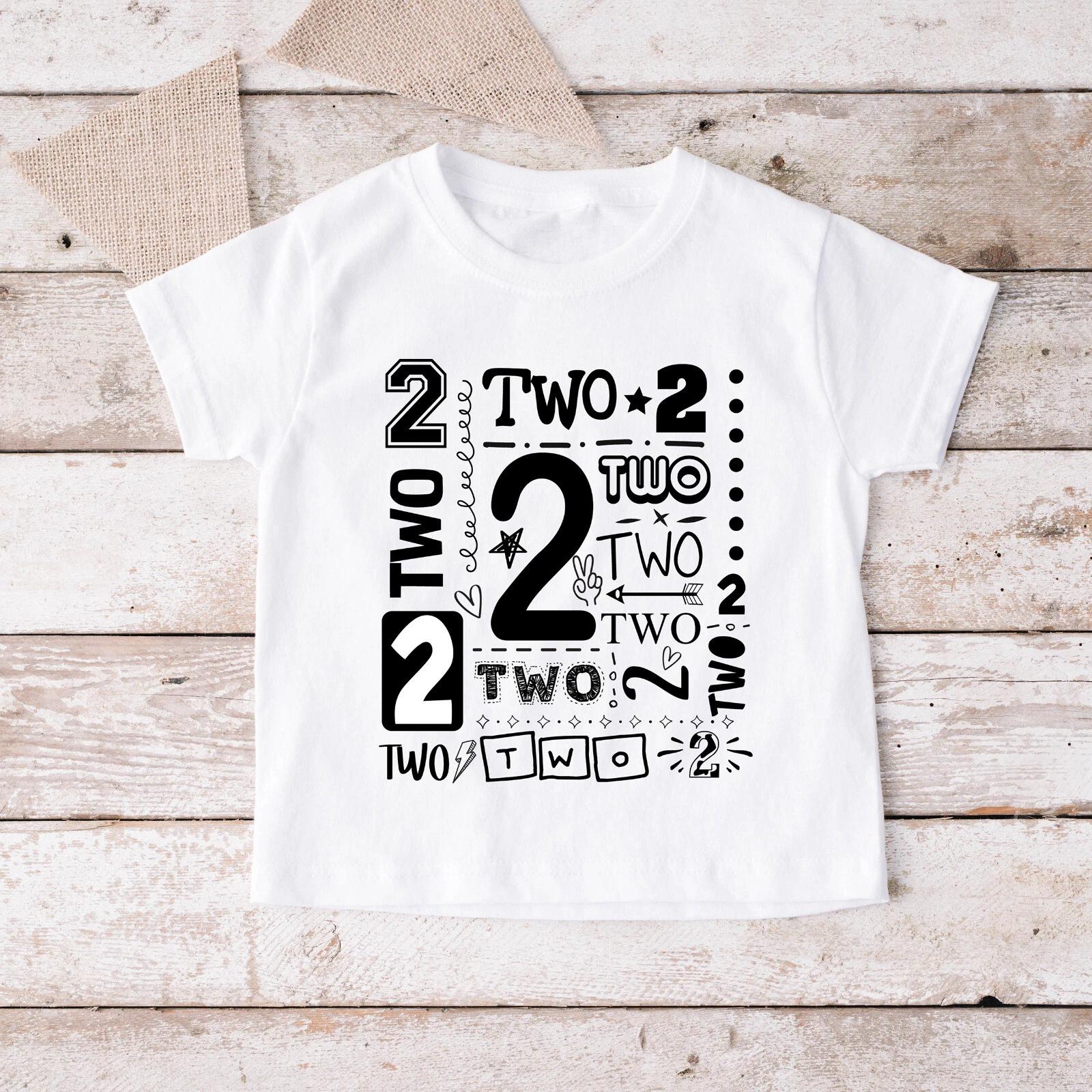 Second Birthday Shirt, 2ND Birthday Shirt, 2nd Birthday/ any text colour 150