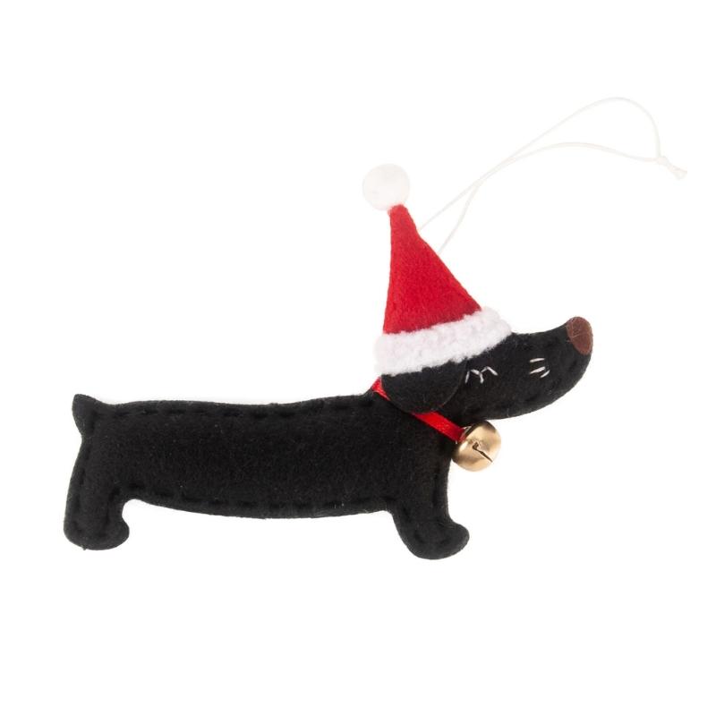 

Nonwoven Dachshunds Hanging Accessory for Festival Party Christmas Tree Hanger Kids Playroom Decoration чёрный
