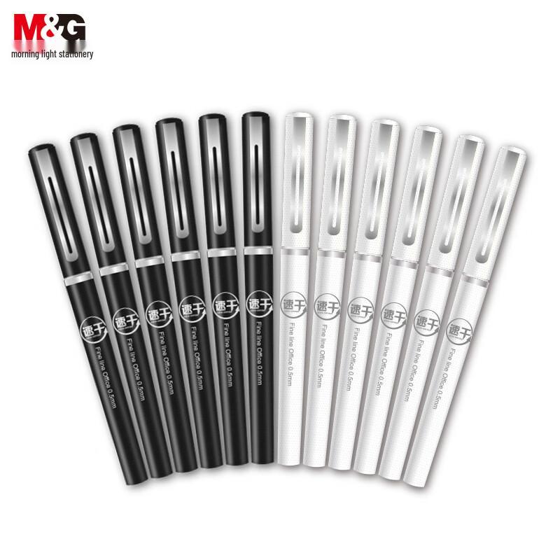 M&G ARP50904 0.38mm Black Quick-Dry Gel Pens, 12-Pack