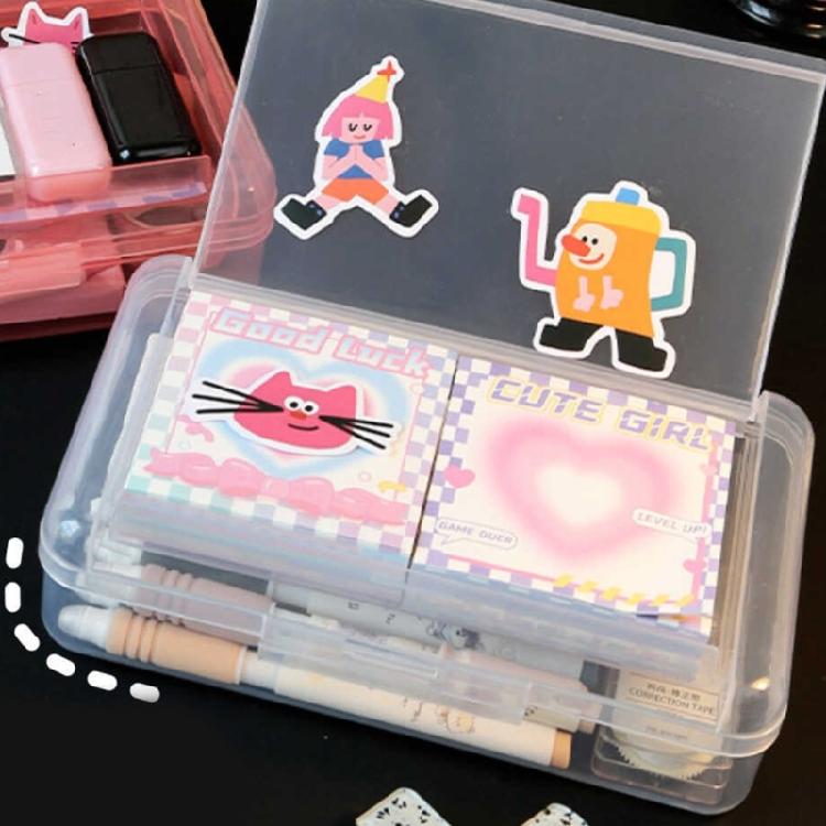 Double Layer Pencil Case High Capacity Pen Case Water Resistant Pencil Storage Box Portable Pen Organizers for Student