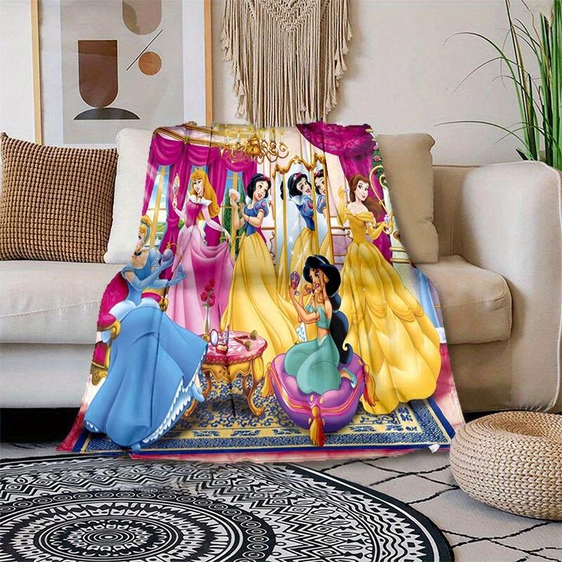 1pc Princess Printing Blanket - Soft, All-Season Throw for Living Room, Bedroom,Personalized Gift with Adorable Cartoon Design