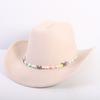 Popular European and American Fashion OL Style One-word Cowboy Hat Men's and Women's High-end Top Hat Jazz Hat Felt Hat