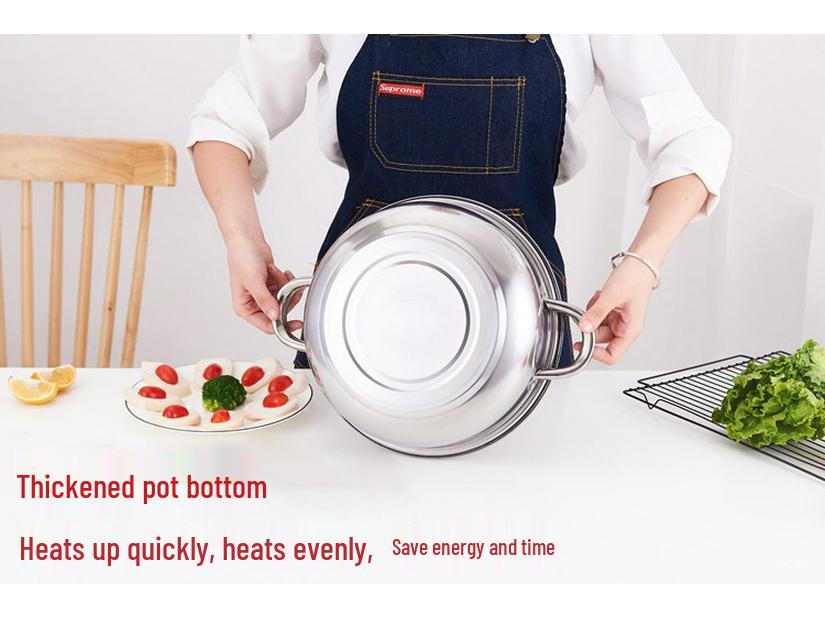 Stainless Steel Double-Layer Thickened Soup Steamer Pot - Multifunctional Household Cookware Gift