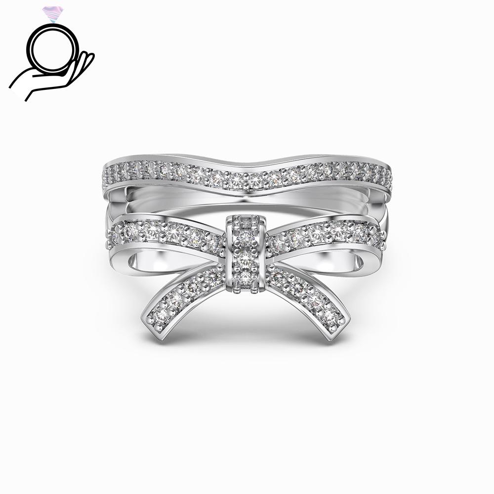 Δαχτυλίδι φιόγκος από ασήμι 925: Μοναδικό Στρωτό Σχέδιο για Γυναίκες και Κορίτσια