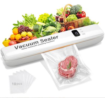 Vakumlu Paketleme Makinesi, 3 Modlu Gıda Saklama Vakumlu Paketleme Makinesi, Çok İşlevli Otomatik Paketleme Makinesi, 10 Vakumlu Torba, Hızlı Kompakt Tasarım, LED Ekran