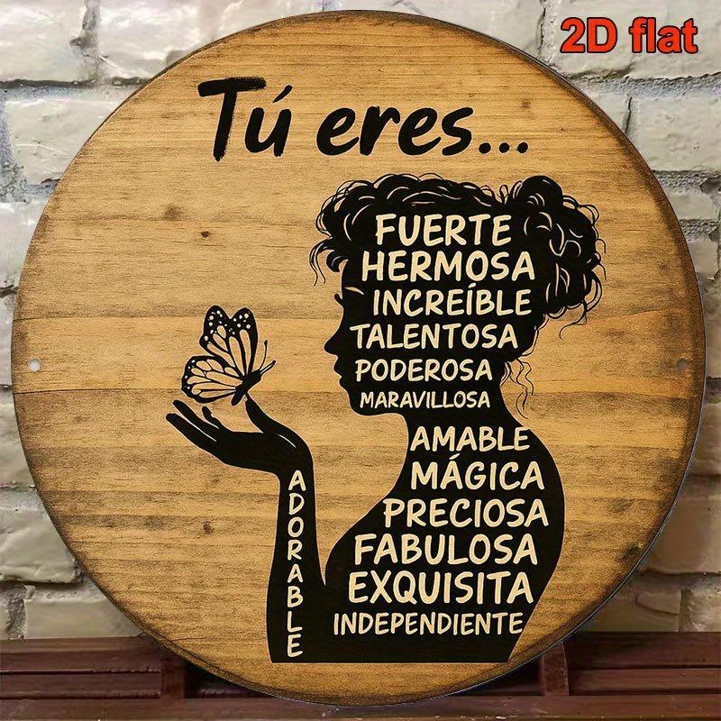D Flat SelfLove Affirmation Wall Plaque in Spanish D Flat pc Inch Round Vintage Aluminum Sign with Inspirational Quot
