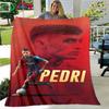 Hot Fashion Spain Football Star P-Pedri Print Blanket Flannel Thin Blanket Portable Home Travel Office Lunch Break Blanket Gift