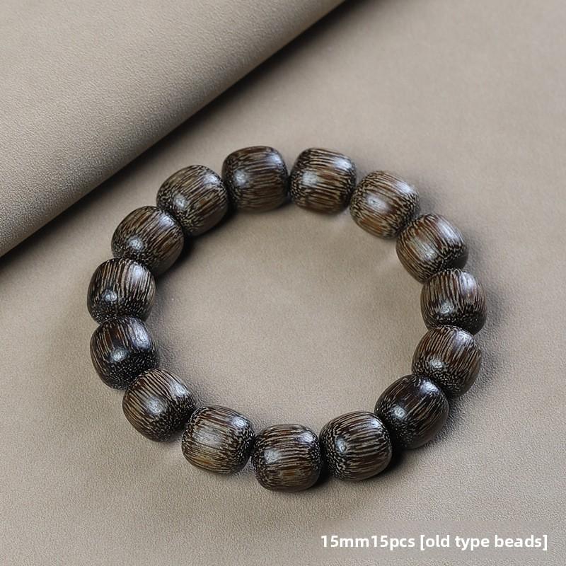 Nha Trang Bai Qinan Agarwood 20 Bracelet, Submerged Old Material Wenwan Men's and Women's Single Circle Buddha Beads, Bracelet