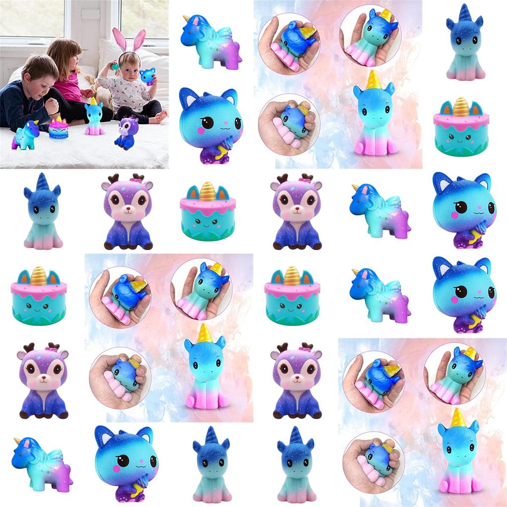 Unicorn Squishy Toy Slow Rising Stress Relief Pu Material White/silver Horn