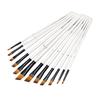 12Pcs Painting Brush Soft Bristles Wooden Handle Drawing Brush Set for Acrylic Watercolor Oil Painting