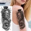 1 Blatt Krieger Spartaner Krieger Ritter Temporäre Tattoos Für Männer Erwachsene Wasserdicht Körperkunst Zeichnung Fake Tattoo Aufkleber Dekor