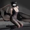 Sexy Underwear Sexy Silk Stockings Transparent Passion Suit Open File No Take Off Jumpsuit