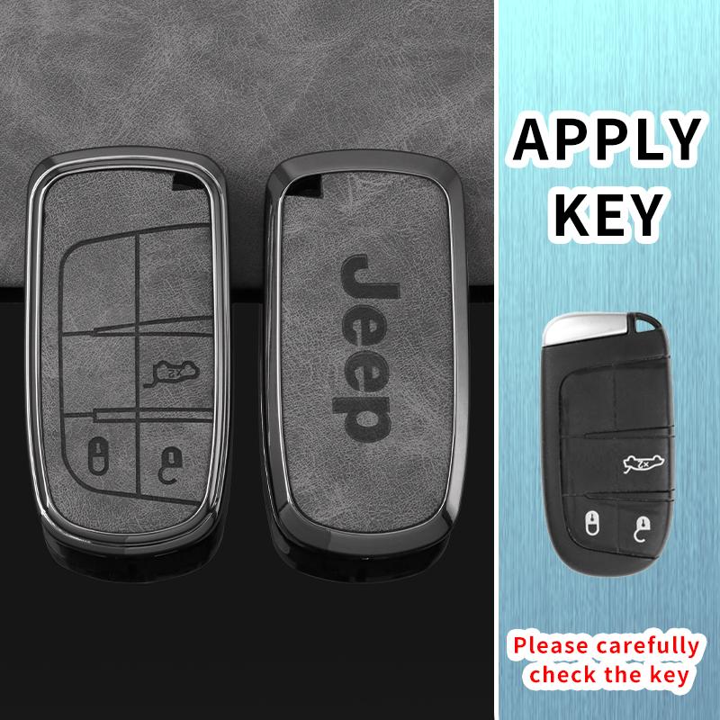 

Cup Holders Zinc Alloy Leather Car Key Case Cover Shell For Jeep Renegade Wrangler Patriot Grand Cherokee WK2 KL Compass Liberty