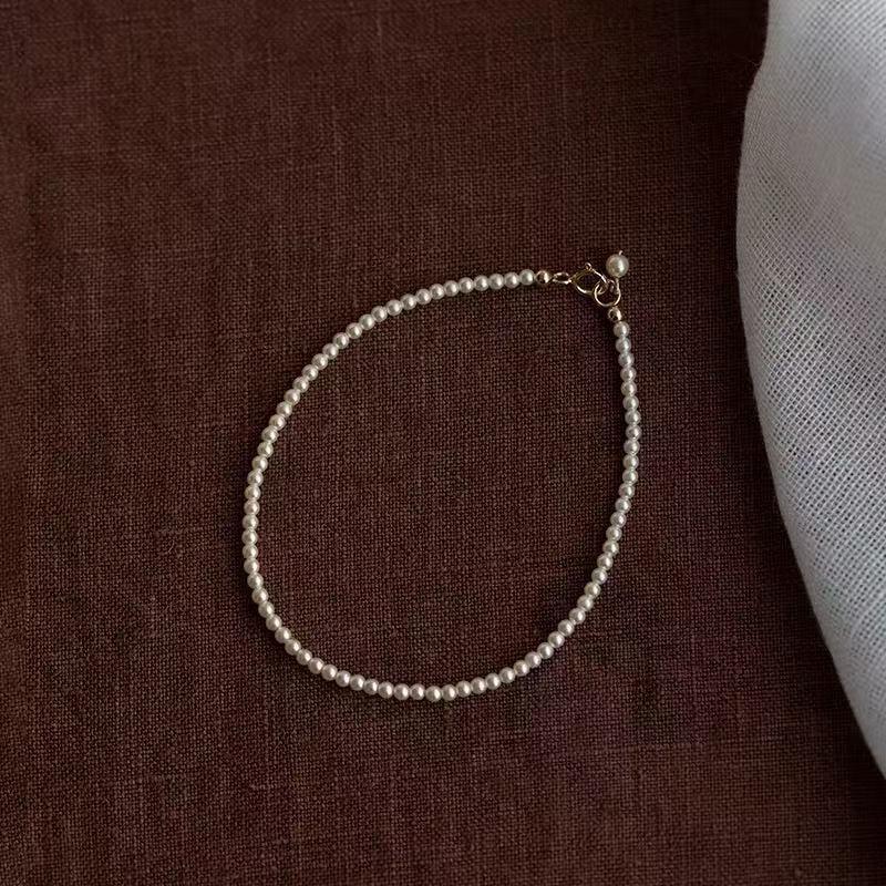 Elegant Pearl Bead Bracelet Women Minimalist Sweet Style Small Batch Handmade Shell Strand Jewelry