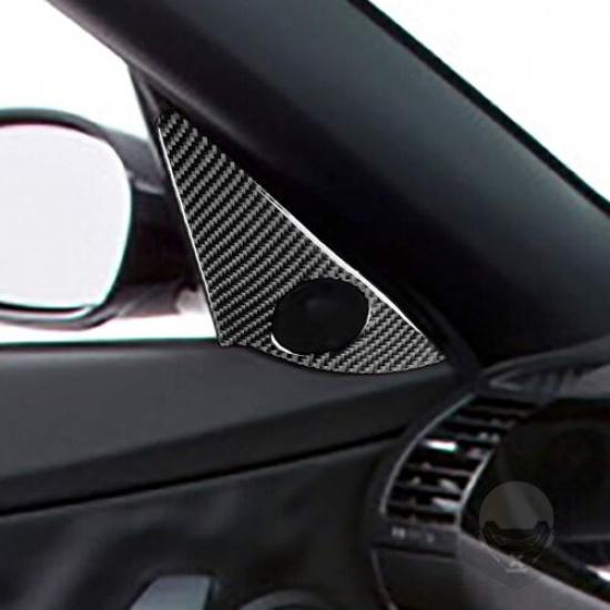 2Pcs For BMW Z4 E85 2003-08 Carbon Fiber Interior Side Tweeter Accent Cover Trim