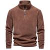 Men's Versatile Zip-Up Stand Collar Fleece Sweatshirt for Autumn/Winter