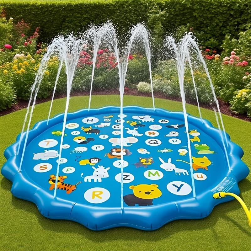 

Extra Large Inflatable Sprinkler Pad for Kids, Smart Scientist 26 Alphabets and Animal Patterns, Durable Outdoor Yard Lawn Water Toy Pad 1pc