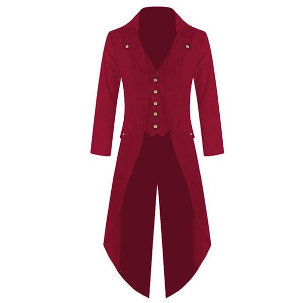 Men's Coat Solid Color Fashion Steampunk Retro Tuxedo Men's Uniform