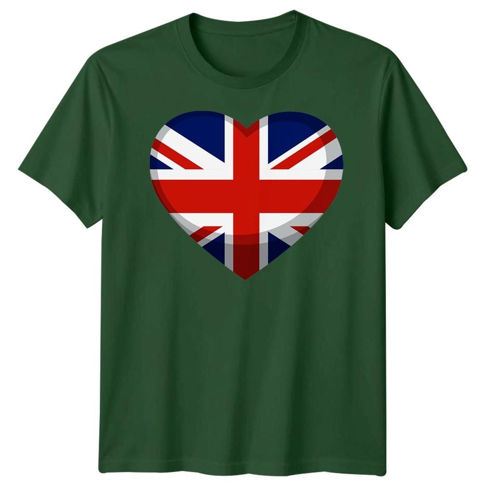 Union Jack TShirt Heart England UK Flag Tee Great Britain Shirt Adults Kids