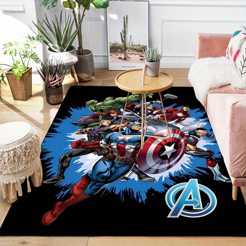 1pc Marvel Avengers Super Heroes Area Rug, Non Slip Floor Mat, Cartoon Character Design, Soft Velvet, Room Decor, Washable