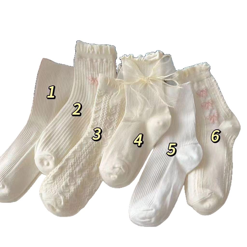 Neukundenrabatt: Weiße Spitzensocken - Damen Herbst/Winter Kollektion, Niedlicher Japanischer JK Stil