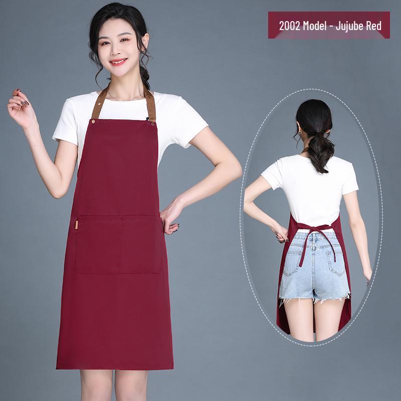 Adjustable Waterproof & Oil-proof Printed Apron with Logo and Text, Thickened Material, Stain-resistant, with Neck Strap.