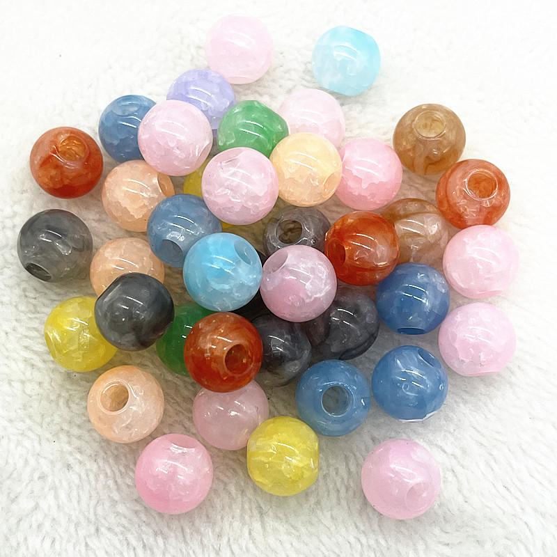 20pcs 14mm Mix Colour Big Hole Acrylic Beads Spacer Loose Beads for Jewelry Making DIY Handmade Bracelet Accessories(hole:5mm)