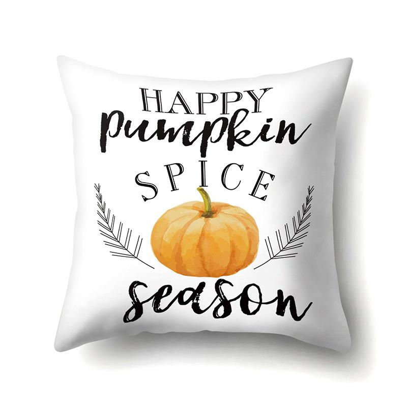 Thanksgiving Pillowcase Blessing Maple Leaf Pumpkin Sofa Cushion Cover Office Home Living Room Pillowcase