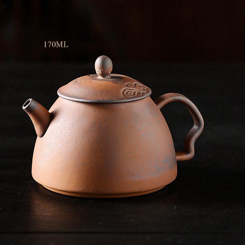 Raw Ore Rough Pottery Tea Pot, Handmade Tea Set, Single Pot, 120cc Small Tea Pot