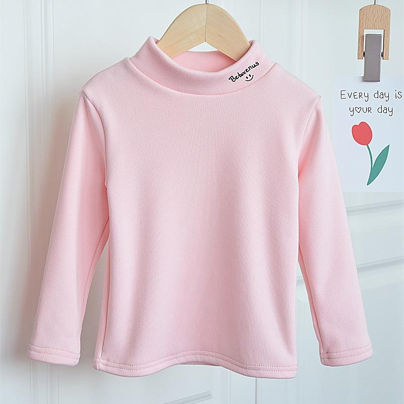 Unisex Kids Thickened Half Turtleneck Long Sleeve Warm Winter Base Shirt